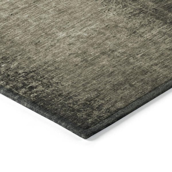 Gray 8 ft. x 10 ft. Woven Abstract Rectangle Indoor/Outdoor Area Rug
