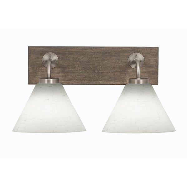Unbranded Kirby 17.25 in. 2-Light Graphite and Painted Distressed Wood-look Metal Vanity Light
