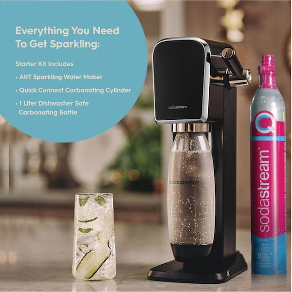 SodaStream One Touch Electric Sparkling Water Maker Kit, Black