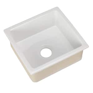 Silvia Undercounter Fireclay 18 in. 0-Hole Single Bowl Kitchen Sink in White