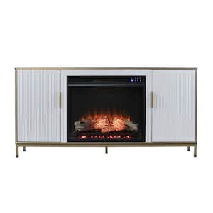 Daltaire Touch Screen Electric Fireplace with Media Storage in Black