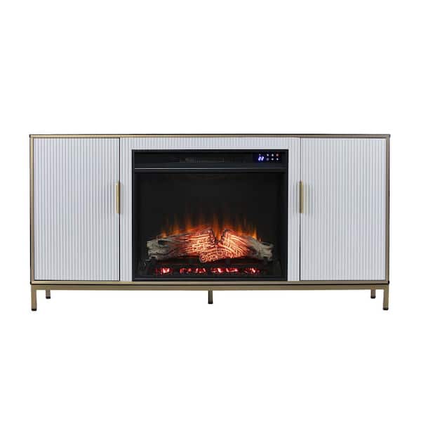 SEI FURNITURE Daltaire Touch Screen Electric Fireplace with Media Storage in Black