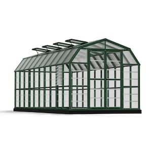 Prestige 8 ft. 8 in. x 20 ft. 11 in. Green/Clear Barn Style DIY Greenhouse Kit with Professional Accessory Package