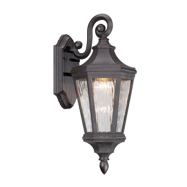 the great outdoors by Minka Lavery Hanford Pointe 19 in. Oil-Rubbed Bronze Outdoor Integrated LED Wall Lantern Sconce