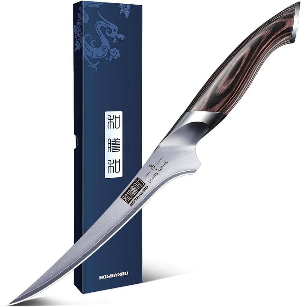 Japanese Fillet Knife 7 in. High Carbon Steel Full Tang, Super Sharp Profes