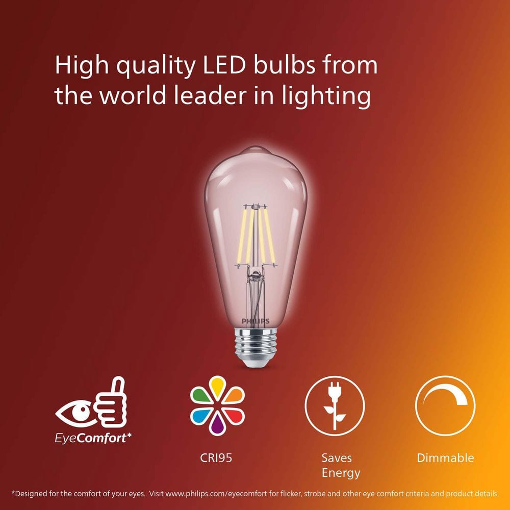 Clear Spiral Filament Dimmable Vintage LED Light Bulb