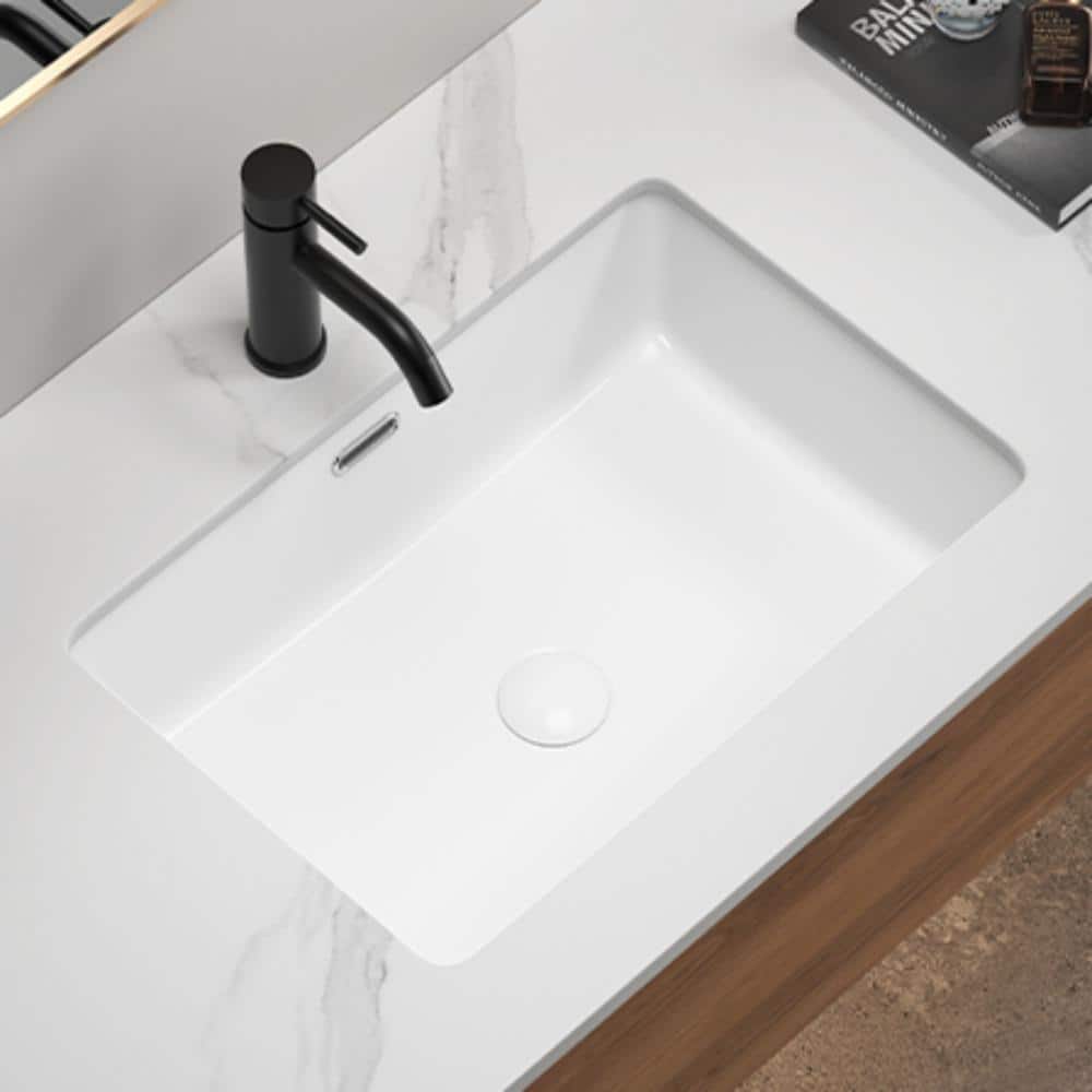 22 in.W x 16.D Milk White Ceramic Rectangular Undermount Bath Vessel Sink with Deep Basin,Easy-Clean price history on PriceWatchPro