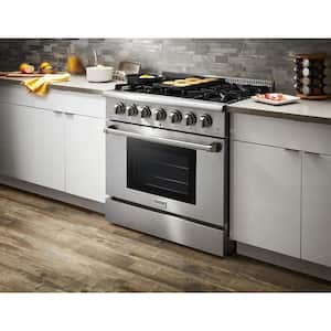 Pre-Converted Propane 36 in. 5.2 cu. ft. Oven Range in Stainless Steel
