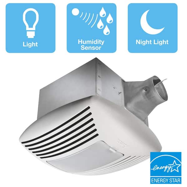 Delta Breez Signature G2 Series 110 CFM Ceiling Exhaust Bath Fan with Adjustable Humidity Sensor and Night-Light