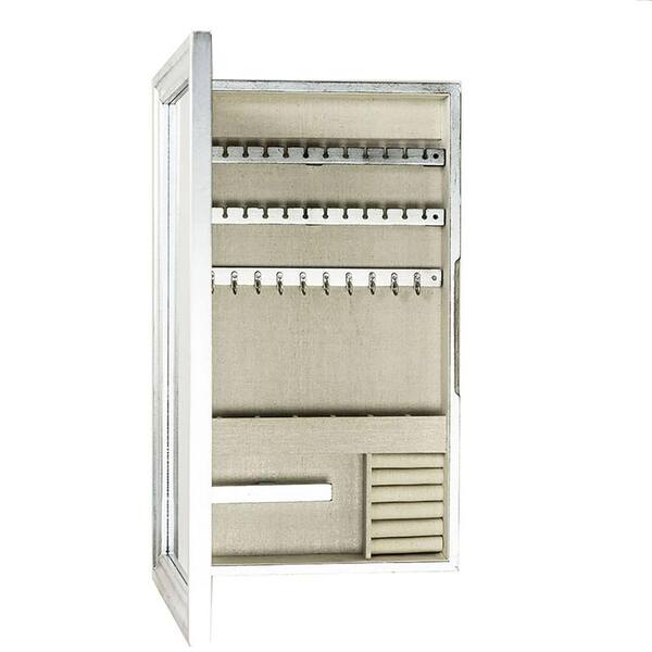 Hives Honey Nicolette Frame Silver Jewelry Armoire No Drawers And 24 In H X 13 5 W 3 18 D 4588 116 The Home Depot Hives Honey Nicolette Frame Silver, Silver Jewelry Armoire