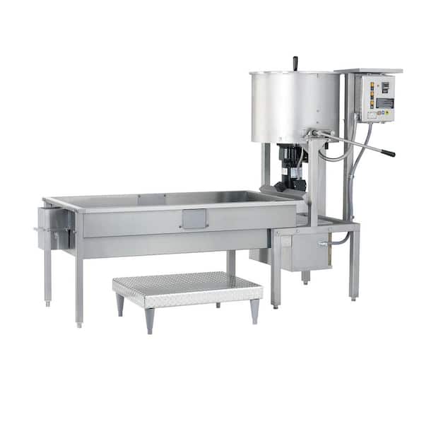 Cretors CMD100 Cooker and Coater on 6 ft. Table with Blower Right Hand