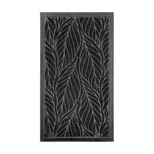 Leaves 17 in. x 30 in. Black Waterproof Door Mat