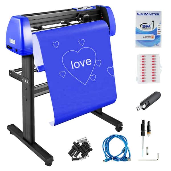 SVOPES 28 in. Vinyl Cutter, 20 Blades, 720 mm Feed, Sturdy Floor Stand, Adjustable Force and Speed, Sign Making