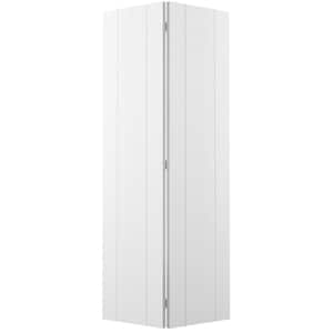 Smart Pro 2U 48 in. x 79.375 in. Solid Composite Core Polar White Finished Wood Bifold Door with Hardware