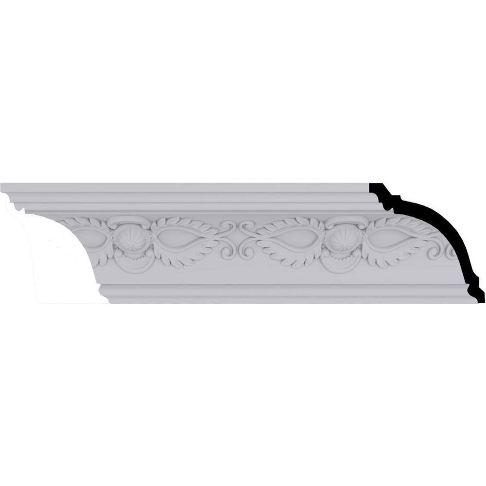 Primed White Polyurethane Geometric Crown Moulding Sample