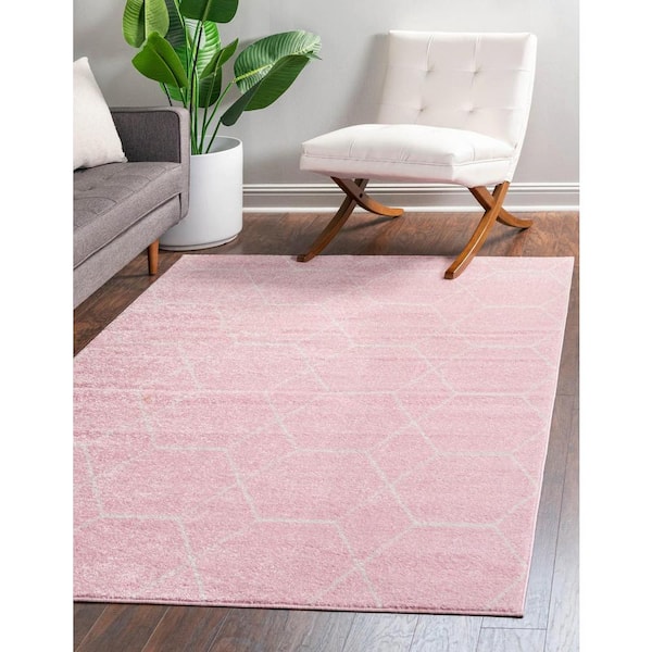 Trellis Frieze Light Doormat 3 ft. x 5 ft. Geometric Area Rug