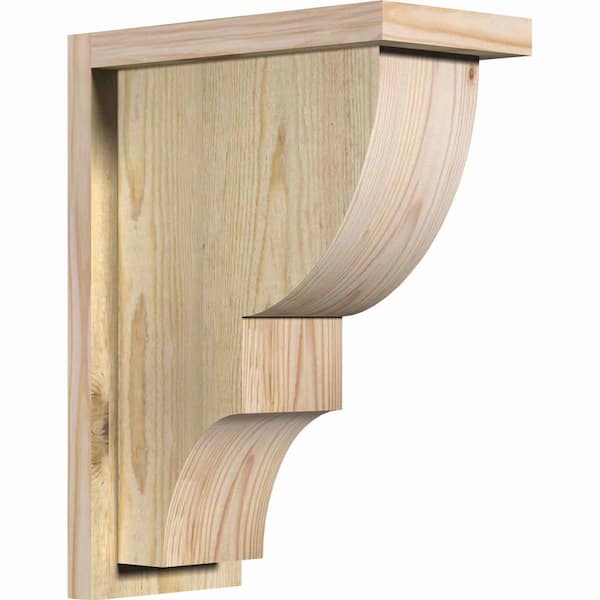 Ekena Millwork 6 in. x 12 in. x 16 in. Douglas Fir Ridgewood Rough Sawn Corbel with Backplate