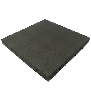 Eco-Safety 2.5 in. T x 1.62 ft. W x 1.62 ft. L Coal Commercial Interlocking Rubber Flooring Tiles (5.2 sq. ft., 2-Pack)