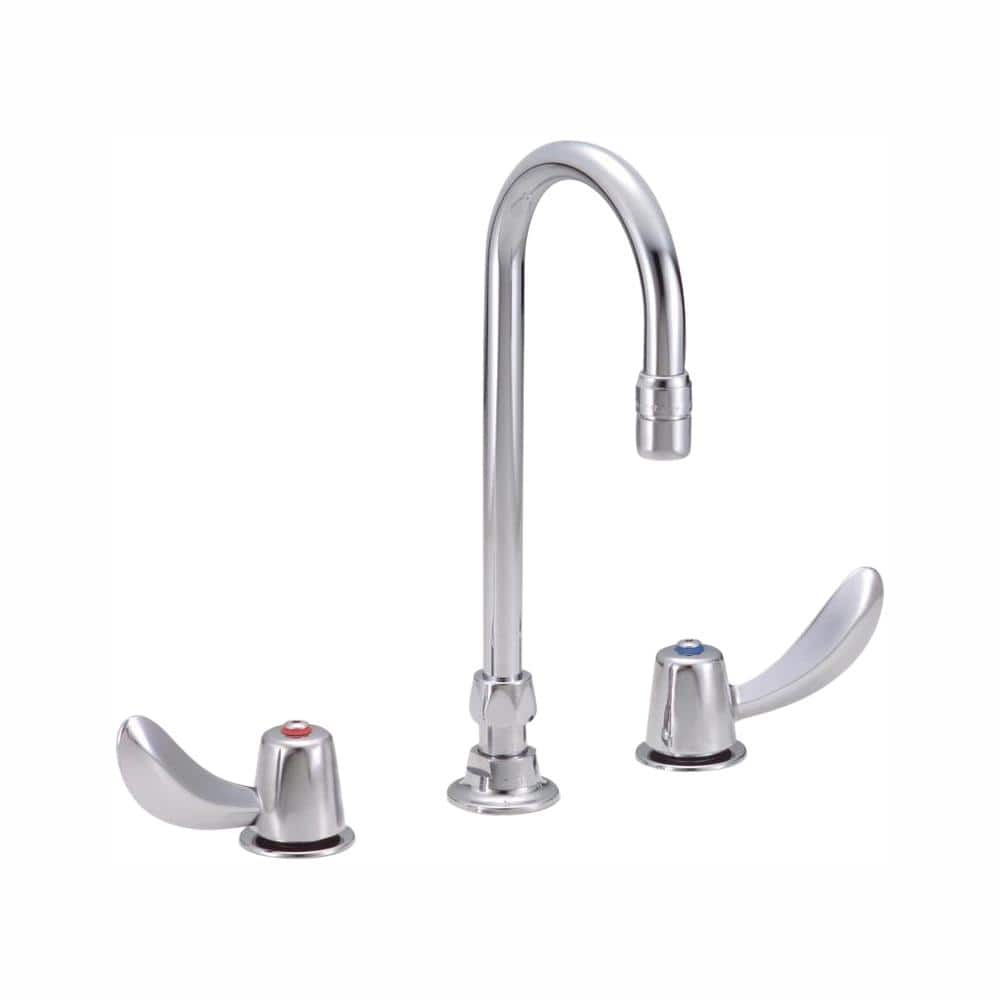 Delta Commercial 8 in. Widespread 2-Handle Bathroom Faucet with Gooseneck Spout in Chrome, Grey -  23C652