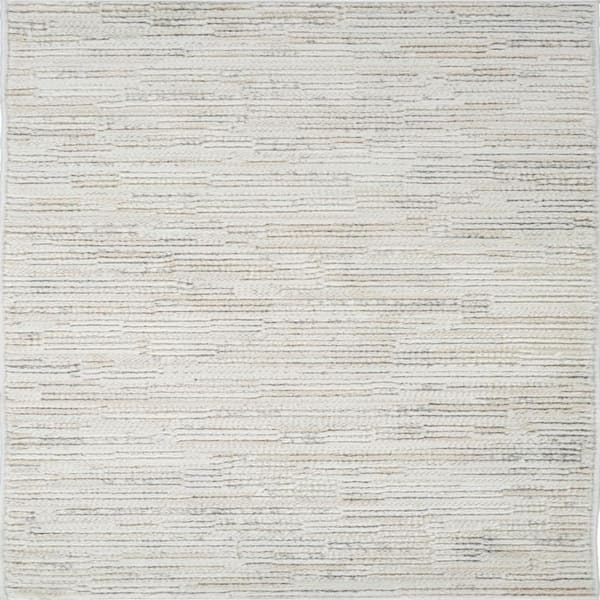 Kaori Abstract Washable Indoor Doormat Rug 2' x 4' Beige Cream Modern Doormat Rug, Stain-Resistant Carpet