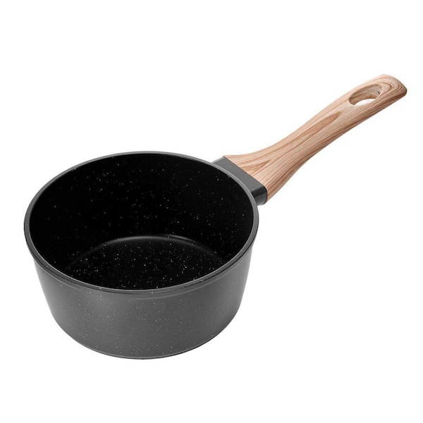 1.5 qt. Aluminum Nonstick Saucepan with Lid Detachable Handle Induction Compatible