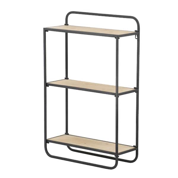 Unbranded 20 in. W x 8 in. D x 32 in. H, 3-Tier Wood and Metal Decorative Wall Shelf: New Rustic Charm Meets Modern Design