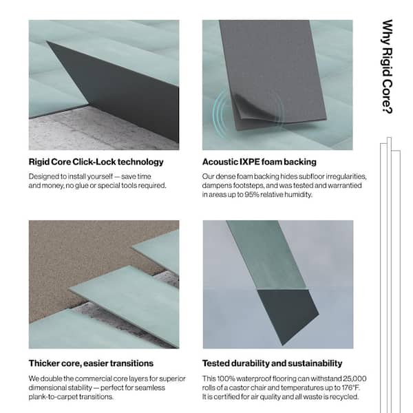 Ivy Hill Tile Slate Dark Gray 12 in. x 24 in. Waterproof Rigid Core Click-Lock Luxury Vinyl Tile Flooring (28.04 Sq. ft. / CASE)