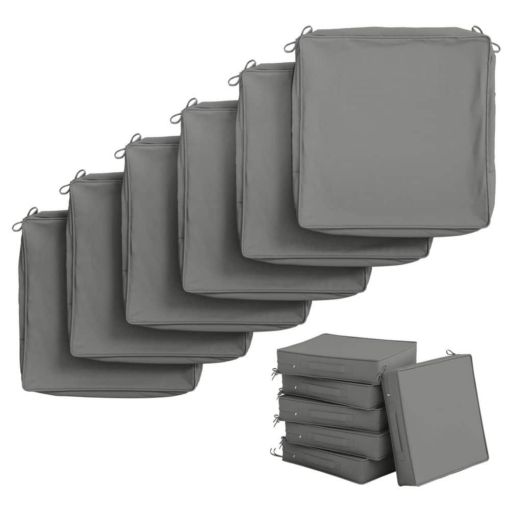 18.5 in. x 16 in. (6-Pack) Slipcover Repacement Outdoor Fade and Splash Resistant Seat Cushion Cover Light Grey price history on PriceWatchPro