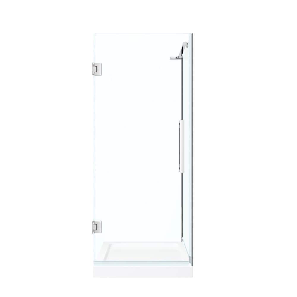 Chrome Frameless Corner Shower Kit with Tempered Glass Panels
