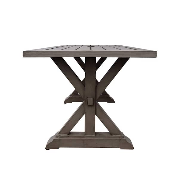 Lamphere 29.50 in. Dark Grey Rectangular Aluminum Outdoor Patio Dining Table