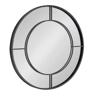 Kavenna 30 in. x 30 in. Classic Round Framed Black Wall Accent Mirror