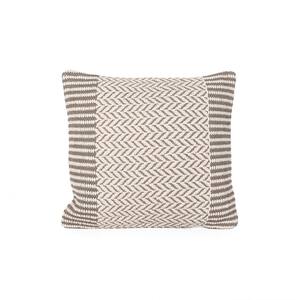 Springer Boho Taupe and White Cotton 18 in. x 18 in. Pillow Cover