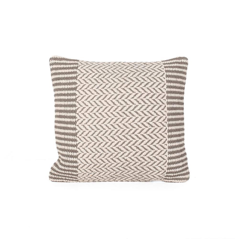 Cream Taupe Striped Pillow Cover Hand Block Linen Pillow 
