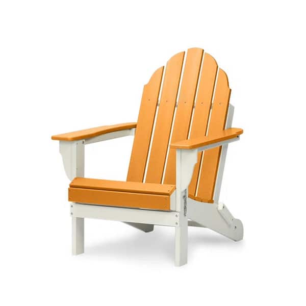 Aoodor Orange Rakesh Plastic Folding Adirondack Chair