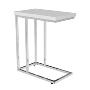 StyleWell Donnelly White C-Shaped Side Table with White Wood Top ST8008WHB  - The Home Depot