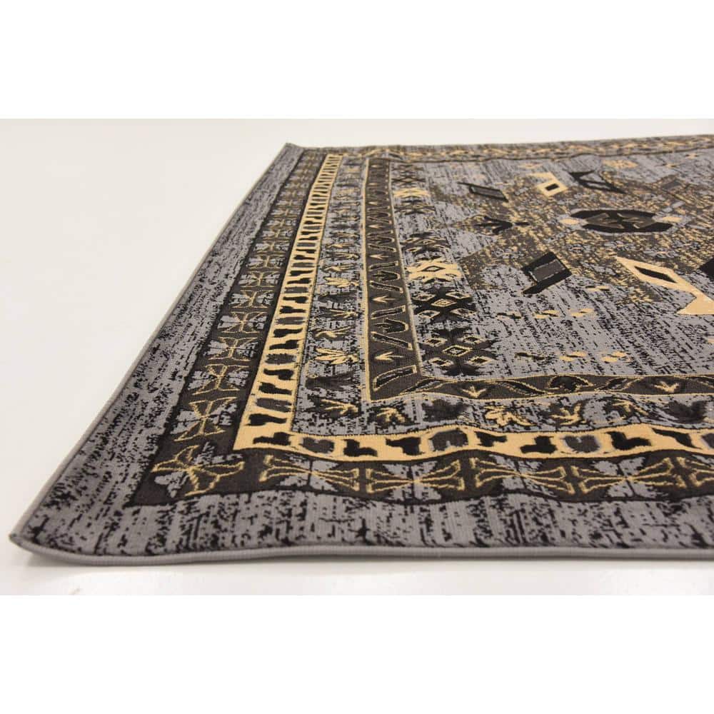 Handmade Taftan Gray Synthetic 9' x 12' Easy-Care Area Rug