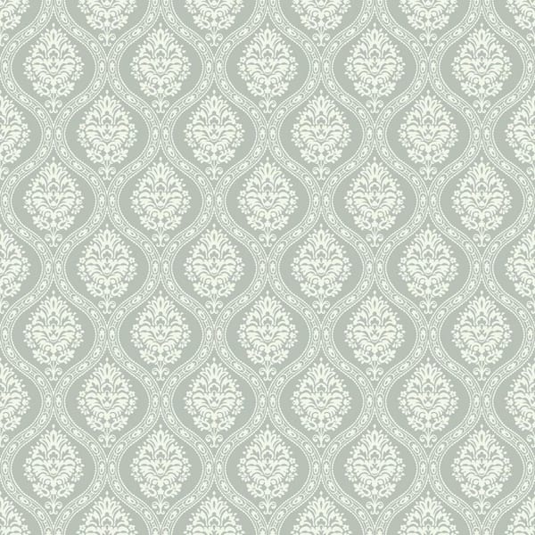 York Wallcoverings 56 sq ft. Green Petite Ogee Pre-Pasted Wallpaper