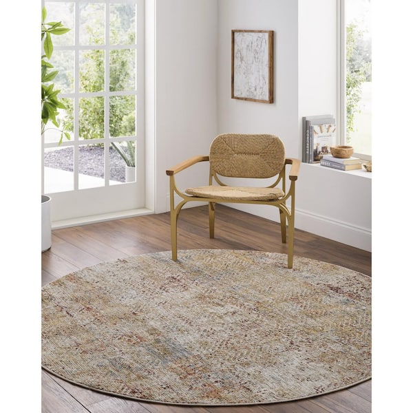 Livabliss Naila Rust Modern Abstract 7 ft. x 7 ft. Area Rug IAL2312 ...