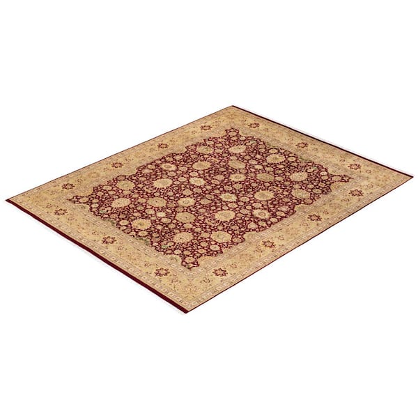 Mogul Traditional Red 8 ft. 2 in. x 10 ft. 3 in. Oriental Area Rug