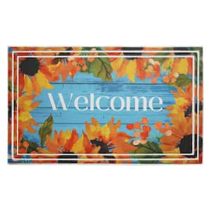 Sunflower Welcome Multi-Colored 18 in. x 30 in. Indoor/Outdoor Doormat