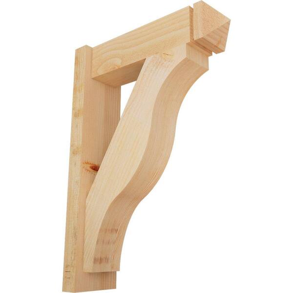 Ekena Millwork 6 in. x 28 in. x 20 in. Douglas Fir Fuston Arts and Crafts Rough Sawn Outlooker