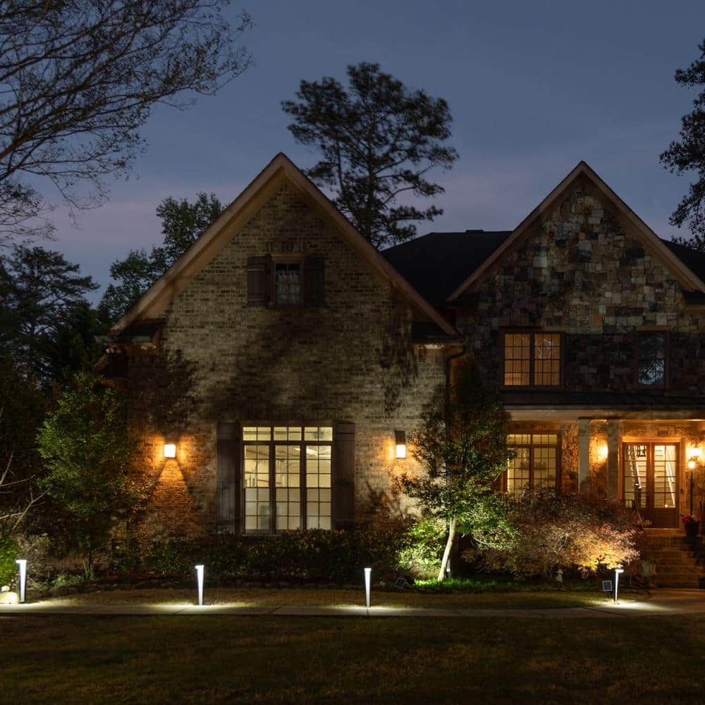 Sentry Modern Black Solar LED Pathway Lights with Blue Accent - 2 Pack