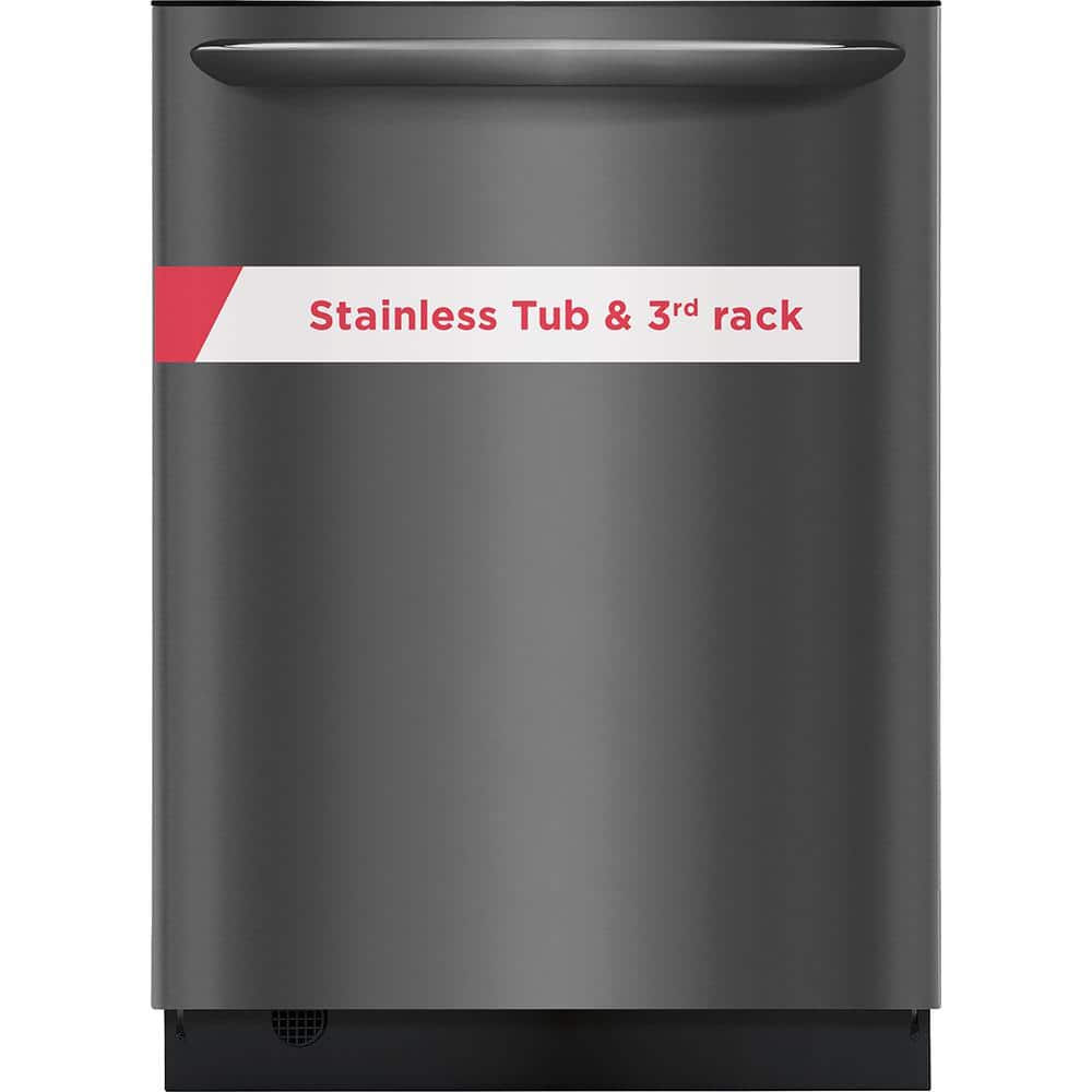 Gallery 24 in. Smudge Proof Black Stainless Steel Top Control Built-In Tall Tub Dishwasher w/ Stainless Steel Tub, 49dBA