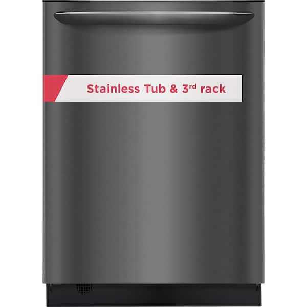 Frigidaire Gallery 24 in. Smudge Proof Black Stainless Steel Top Control Built-In Tall Tub Dishwasher w/ Stainless Steel Tub, 49dBA
