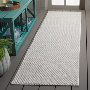 Sisal All-Weather Light Gray/Ivory 2 ft. x 8 ft. Solid Woven Indoor/Outdoor Runner Rug