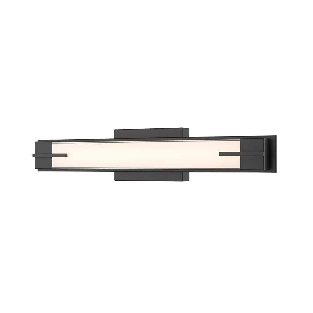 Chase 23 in. 1-Light Matte Black LED Vanity with Gloss Opal Shade