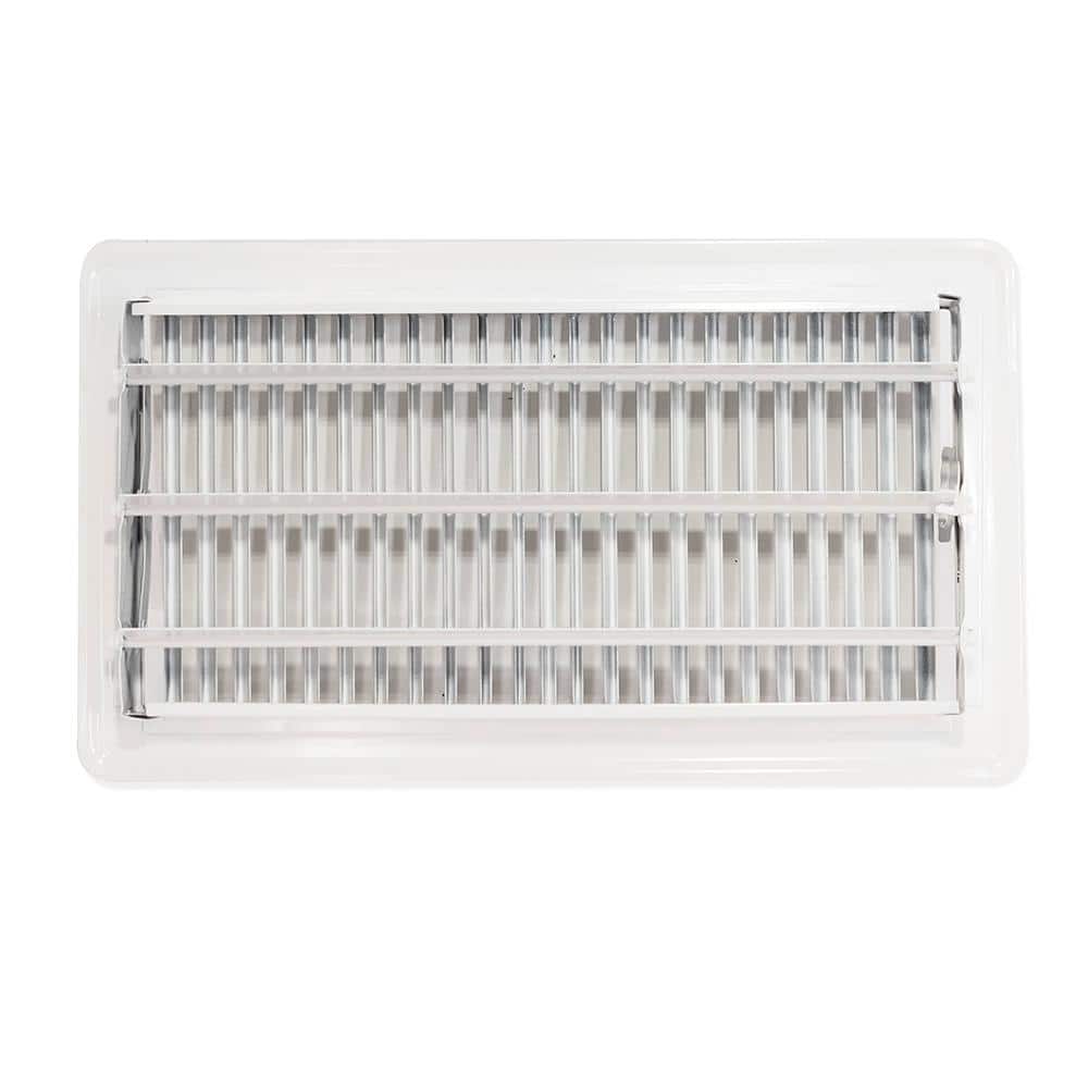 EZ-FLO 13.5" x 7.5" Matte White Steel Floor Register