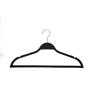 Plastic Rubber-Coated Hangers in Black (30-Pack)