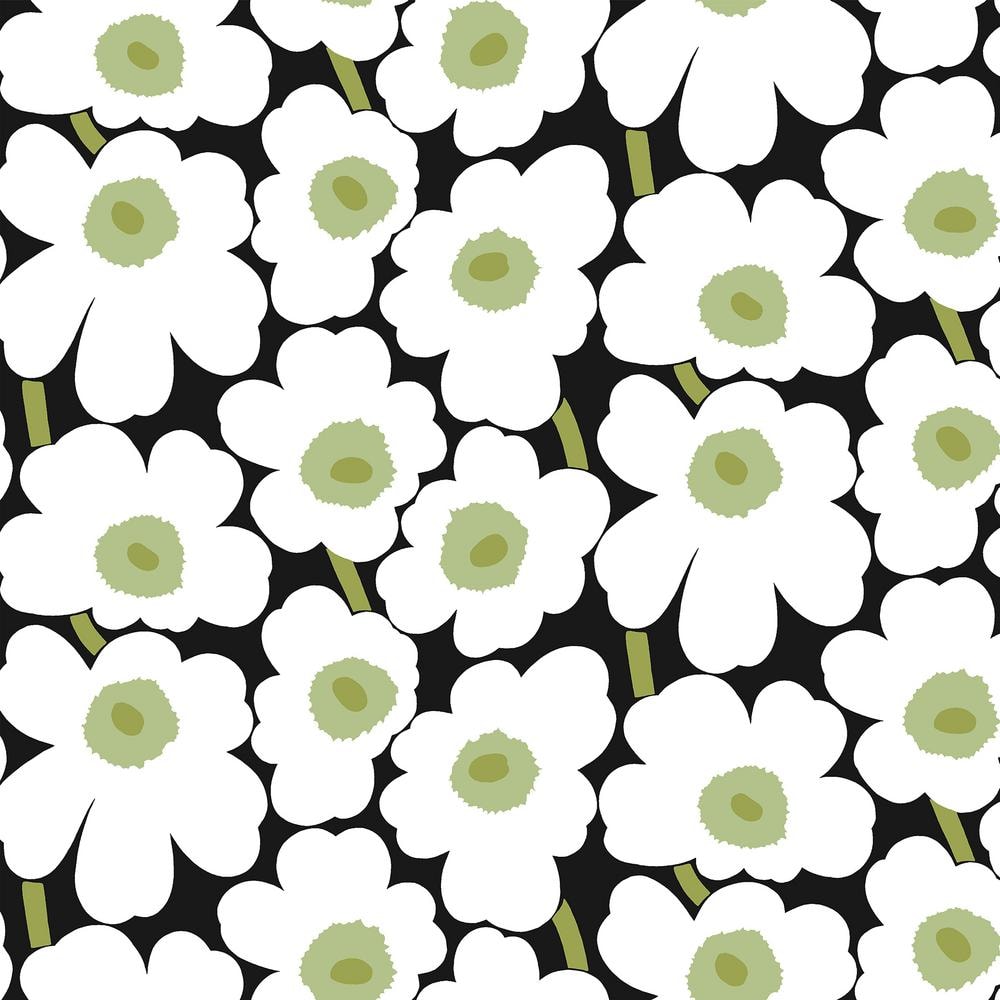 Marimekko Black Pieni Unikko Peel And Stick Wallpaper Mks4494