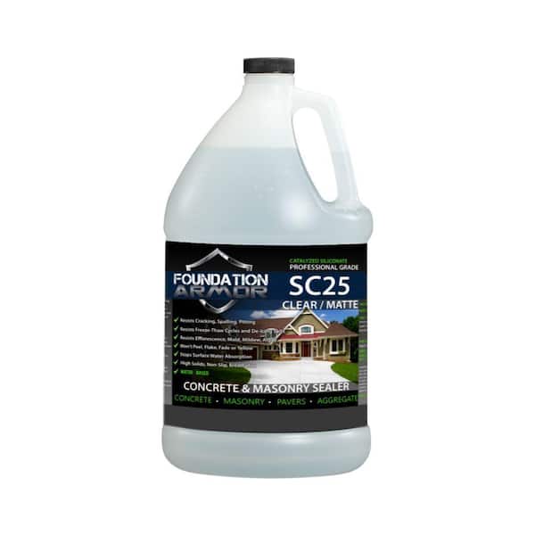 Foundation Armor 1 gal. SC25 Siliconate Water Repellent Sealer for Concrete  and Masonry SC251GAL - The Home Depot